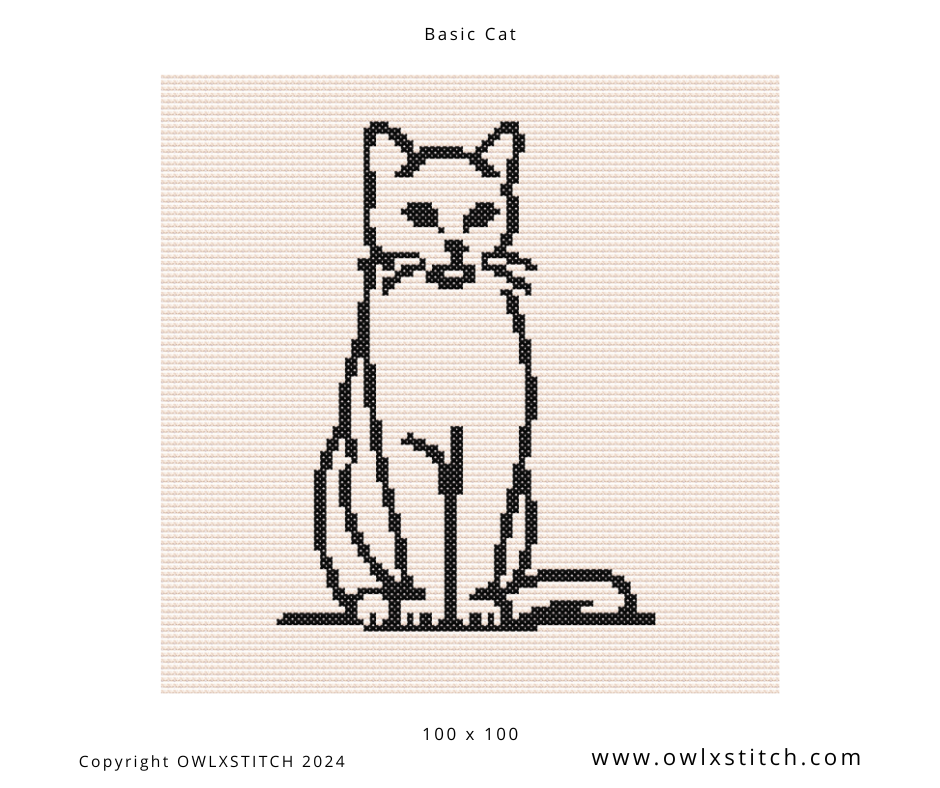 Basic Cat Cross Stitch Pattern