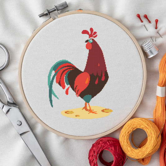 Rooster Cross Stitch Pattern